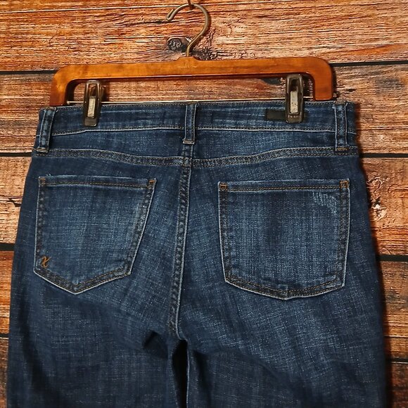 Kut From The Kloth Jeans Size 4 Crop Capri Low Rise Dark Blue Denim Stretch - Picture 5 of 9